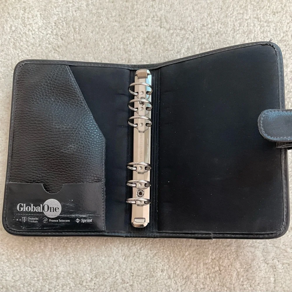Faux black leather organizer
